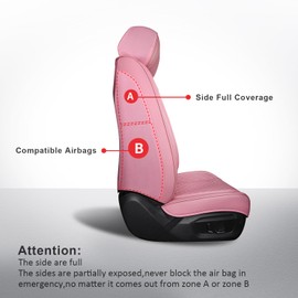MIROZO Car Seat Covers Full Set,Universal Seat Covers Full Coverage Waterproof Leather Car Seat Protector Automotive Seat Covers Front Back Seat Covers Fit for Cars SUV Pick-up Truck(Pink,Full Set)