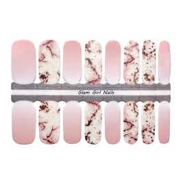 Glam Girl Nails Pink Marble Nail Polish Strips / Nail Wraps / Nail Stickers