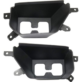 For GMC Sierra 1500 Bumper Trim 2016 2017 2018 Driver and Passenger Side Pair/Set | Front | Opening Cover | Black | w/Tow Hook Holes | CAPA | GM1038192 + GM1039192 | 23243484 + 23243485