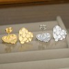 Heart Nugget Earrings for Women & Men, Raw Gold Nuggets