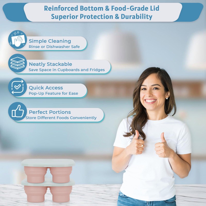UR Happy Place Silicone Freezer Tray with Lid - Stackable