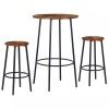 HomGarden 3 PCS Pub Dining Set Bar Table & Stools
