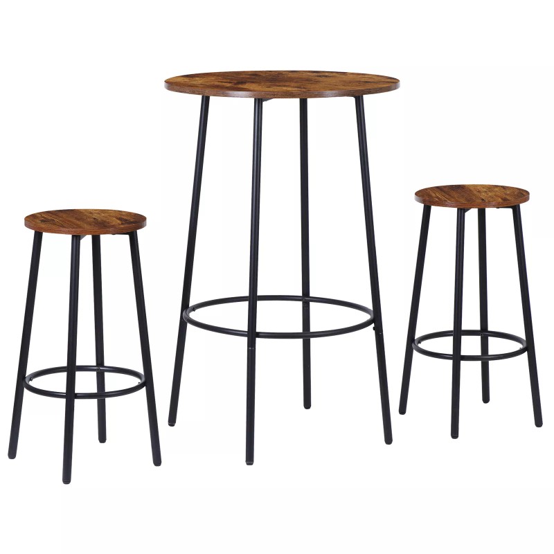 HomGarden 3 PCS Pub Dining Set Bar Table & Stools
