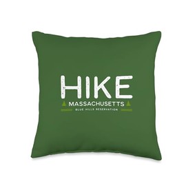 Massachusetts Blue Hills Reservation Hike Tree Retro Graphic Throw Pillow