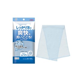 キクロン ボディタオル ふつう ブルー 30cm×100cm 1枚入 爽快な洗いごこち 体洗い 日本製 キクロンファイン シャスター
