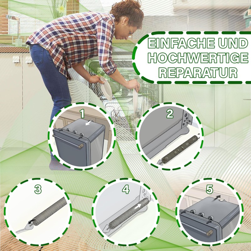 Dishwasher Hinge and Spring Repair Kit Compatible with Original Code