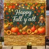 BlissYard Happy Fall Y'all Backdrop Autumn Scarecrow Sunflower Photography Backgroup