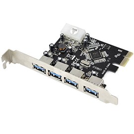axGear USB 3.0 PCI-E Card 4 Port Hub PCIE Express Controller Adapter Card 5Gbps High Speed