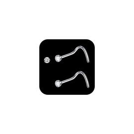 AceFun Titanium nose stud,20G Corkscrew Nose piercing stud CZ Nose Piercings for Women Men 1.5mm Pieces Curved Nose Studs G23 Steel 2 Pieces Crystals Screw Nose Piercing Studs Jewelry 20 Gauge