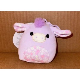 Kellytoy Squishmallow 3.5" Delzi Donkey Easter Clip Plush NEW