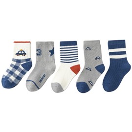 Hapipana Kids' Socks, Set of 10, Unisex Socks, Boys, Girls, Elementary School Students, Children's Socks, Cotton, Thermal, Soft, Colorful, For Commute to School or Kindergarten, 1-12 Years Old, Set of