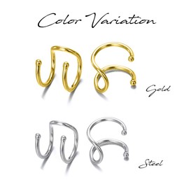 Pixy Jewelry Ear Cuff, Earrings, Clip Earrings, 316L, Surgical Stainless Steel, Hypoallergenic, Safe, Women's, Medical Use, Gold, Simple, Skin-friendly, Stainless Steel