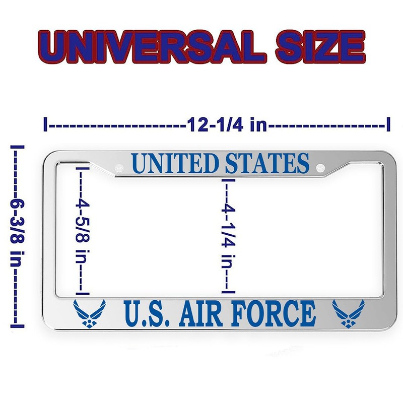 2pcs for US Air Force Veteran License Plate Frames –
