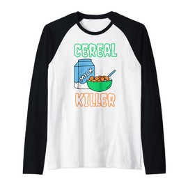 Cereal Killer serialkiller Cornflakes pun Raglan Baseball Tee