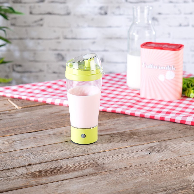 Rosenstein & Söhne Shaker: Self-Stirring Drinking Cup with Electric Whisk,