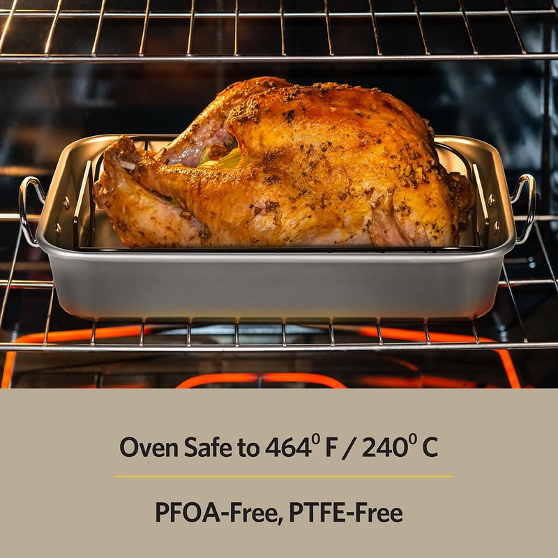 Glad Roasting Pan Nonstick 11x15 - Heavy Duty Metal Bakeware