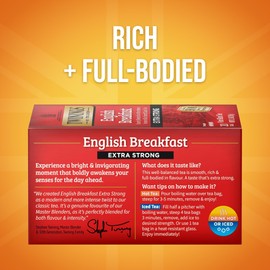 Twinings English Breakfast Extra Strong Black Tea Individually Wrapped Bags, 20 Count (Pack of 1), Robust, Caffeinated, Enjoy Hot or Iced, 20 Teabags