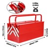 WORKPRO Metal Tool Box, 18-inch Cantilever Folding Red Storage Box,