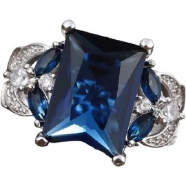 CZCLMLT-Women's 925 Sterling Silver Ladies Sapphire Rings Gorgeous Rings Angel Wings Wedding Rings Charming Fashion Marquise Rings Moonstone Diamond Jewelry Casual Accessories m Size 6 10 586 (9)