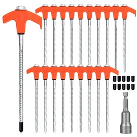 20 x Tent Pegs, Tent Pegs, Storm Proof, Screw Pegs, Camping, Tent Pegs, Strong Pegs, Stable for Hard Floor, Forest, Meadows, Grass