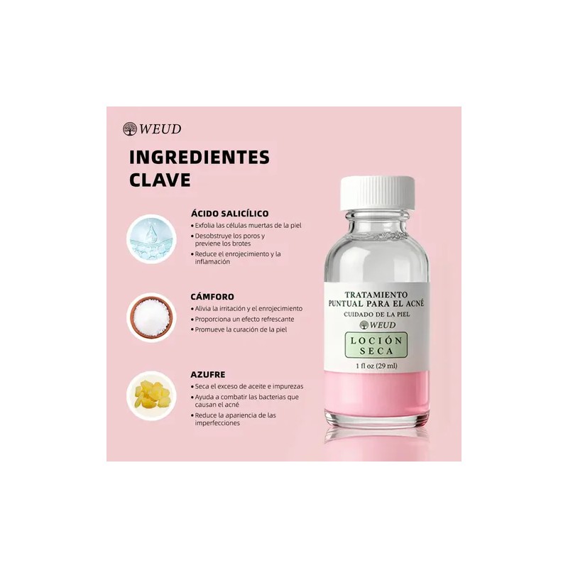 Weud Tratamiento Acné De Loción Seca Ácido Salicílico 29ml*2