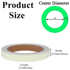 Glow in The Dark Tape, Waterproof Glow Tape Glow in The Dark, Luminous Tape, Fluorescent Tape, Glow in Dark Duct Tape, Glow Tape for Stage Stair Outdoor (10mmx10m)