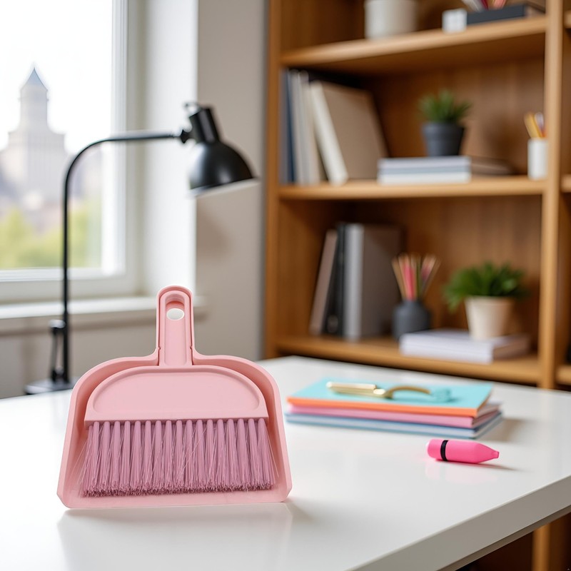 Plastic Mini Broom and Dustpan,Mini Cleaning Brush with Dustpan Set