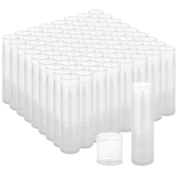 100PCS Lip Balm Tubes with Caps，Clear Lip Balm Tubes Empty