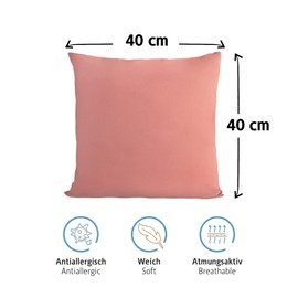 Komfortec 100% cotton cushion covers, set of 2, 40 x 40 cm, super soft premium jersey pillowcase, 150 g/m², cushion cover, powder colour
