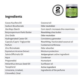 Niyok Natural Cosmetics, 2-in-1 Aluminum Free Natural Deodorant and Antiperspirant, Green Touch, 40 ml, 2-Pack