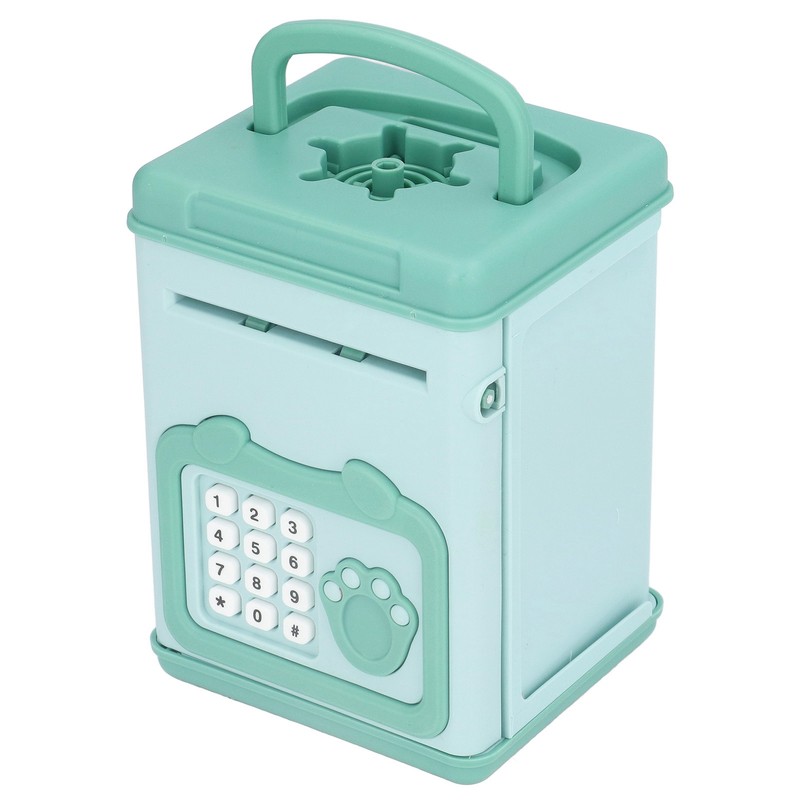 Fingerprint Password Cash Piggy Bank for Kids Auto Scroll Paper