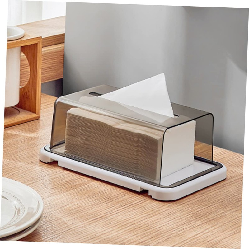 Ipetboom Wall Mounted Tissue Dispenser Transparent Magnetic Tissue Box for