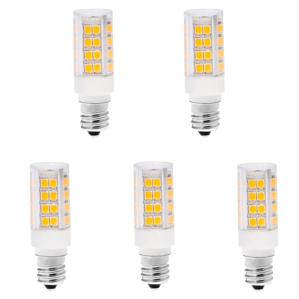 HERO-LED E12-51S-WW T3 Candelabra E12 Base LED 120V Halogen Replacement Bulb, 3.5W, 35W Equal, Warm White 3000K, 5-Pack(Not Dimmable)