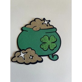 Handmade ST. Patricks Day Pot of Gold Paper Piece Handmade Scrapbooking & Card Making