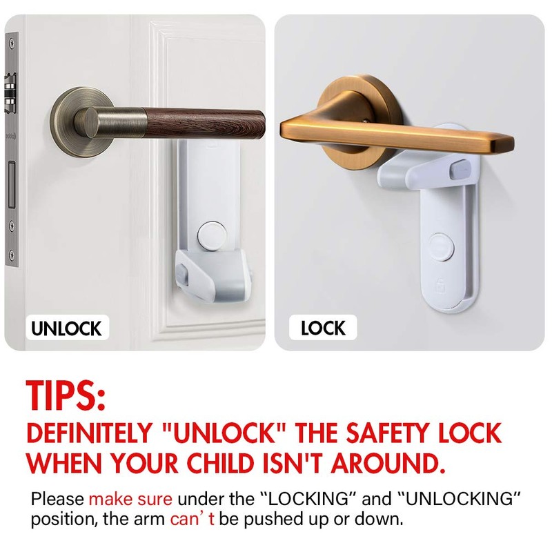 EUDEMON Childproof Door Lever Lock, Baby Safety Door Handle Lock,