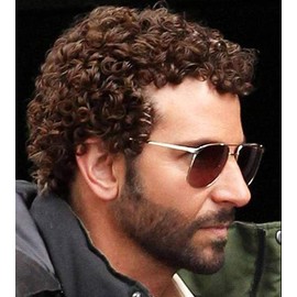 Salaibs Men's Brown Afro Wig Curly Short Wig 70s 80s Natural Realistic Synthetic Elves Wig for Disco Daily Use