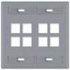 Leviton 42080-8GP 8-Port Dual Gang QuickPort Wallplate with ID Windows,
