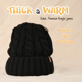 FURTALK Toddler Girls Boys Winter Hat Kids Pom Pom Beanie Hats Baby Faux Fur Pom Beanies Warm Soft Toddler Hats Black