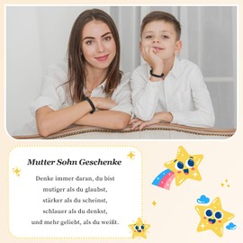 CheersLife Mother Daughter Bracelet Mother Son Bracelet Gift for Mother and Daughter Mother and Son Heart Bracelet for Girls Women Boys Matching Bracelets Set for 2 Mother's Day Back to School