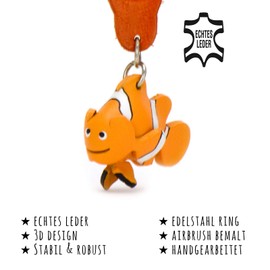 Clown Fish Nemo – Small Clown Fish Key Ring – A Great Gift Idea for Women and Men in Fish Equipment – Anemone Fish, small, Orange white
