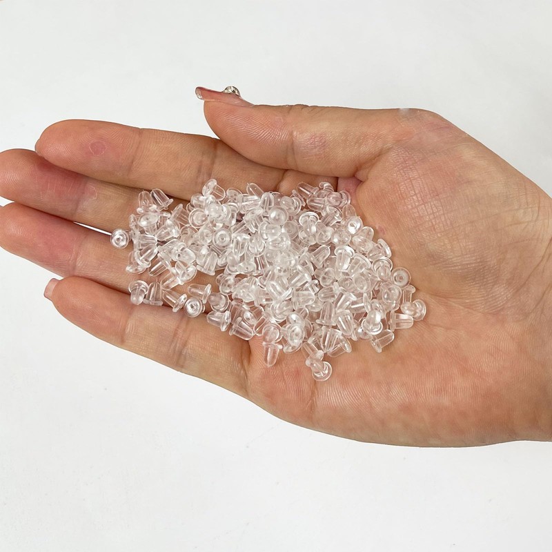 Earring Backs,65pcs Soft Clear Silicone Earring Backs Replacement Earrings Hoops,Rubber