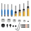 16Pcs 1/4 Inch Shank Flush Trim Router Bit Set Top