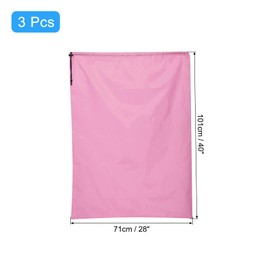 sourcing map 3pcs Laundry Bag With Drawstring Closure 28" x 40" Extra Large Heavy Duty Clothes Bag for College Dorm Camp Travel Trip Storage, Pink