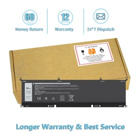 86Wh 69KF2 Battery 11.4V for Dell Alienware M15 M17 R3 R4 R5 R6 R7, XPS 15 9500 9510 9520, Precision 5550 5560 5570 , G7 15 7500 7510 7620, Inspiron 7510 7610 P87F P91F 70N2F M59JH 8FCTC 08FCTC 70N2F