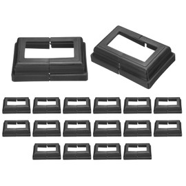 uxcell 24Pcs Post Base Cover, 4.75"x3.25" (Internal Size 1.5"x3.25") PVC Split Style Post Skirt, Porch Column Wrap for Post Fence Deck Cable Railing Baluster Stair Rails, Black