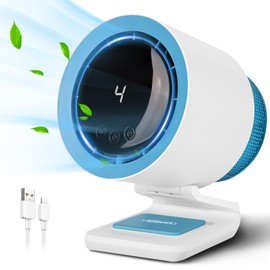 SISMEL Small Desk Fan for Bedroom,Portable Fan with Air Purifier,Personal Fan with Four Different Emotions,4 Speed Adjustment,Cooling Fan for Home Office Bedroom(No Battery)