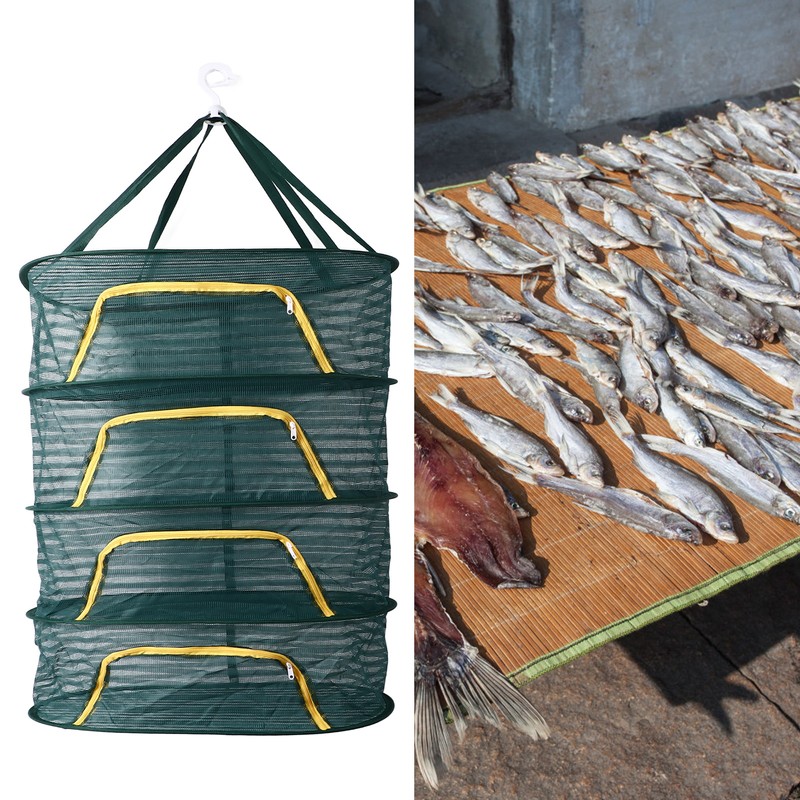4 Layer Herb Drying Rack with U Shaped Zipper Dark