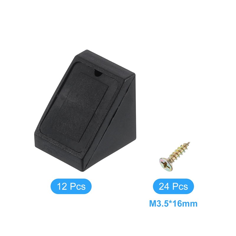 sourcing map 12 Pcs 90 Degree Plastic Corner Braces, 20x18x20mm