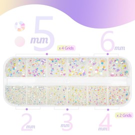 qiipii Transparent AB Resin Rhinestones w B7000 Jewelry Glue for Bedazzling Crafting 2mm 3mm 4mm 5mm 6mm Clear White AB Flatback Jelly Stones Diamonds Gems Charms for Nails Face Makeup Tumblers Crafts