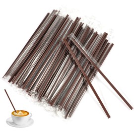 JJUNW 100Pcs Coffee Stirrers Sticks, Three-hole Coffee Stirrers Disposable Plastic, Individually Wrapped Coffee Straws and Stirrers, Drink Stirrers for Cocktails and Coffee Party Drinking Supplies